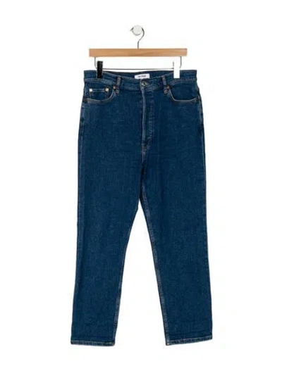 Pre-owned Re/done High-rise Straight Leg Jeans In Blue