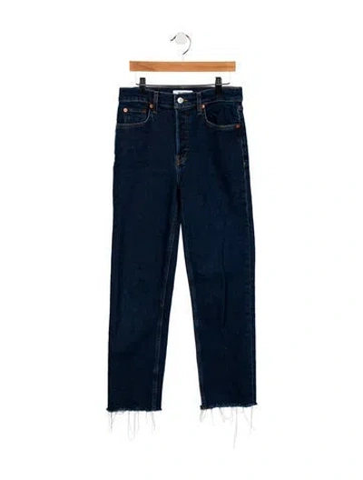 Pre-owned Re/done High-rise Straight Leg Jeans In Blue