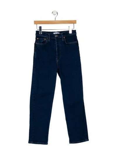 Pre-owned Re/done High-rise Straight Leg Jeans In Blue