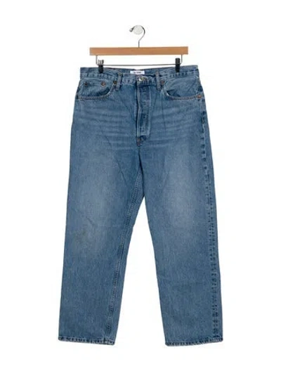 Pre-owned Re/done High-rise Straight Leg Jeans In Blue