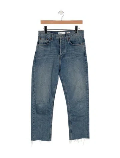 Pre-owned Re/done High-rise Straight Leg Jeans In Blue