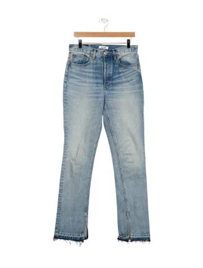 Pre-owned Re/done High-rise Straight Leg Jeans In Blue