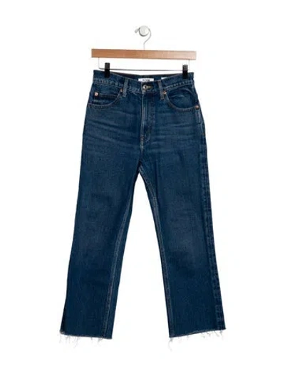 Pre-owned Re/done High-rise Straight Leg Jeans In Blue