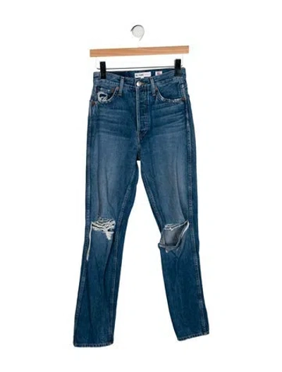Pre-owned Re/done High-rise Straight Leg Jeans In Blue