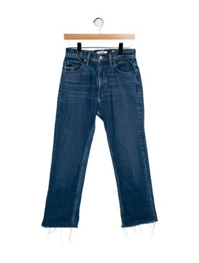 Pre-owned Re/done High-rise Straight Leg Jeans In Blue