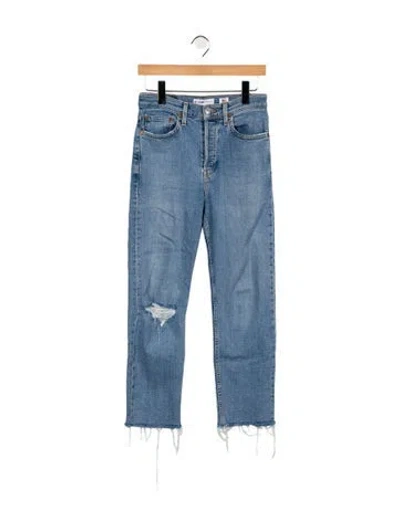 Pre-owned Re/done High-rise Straight Leg Jeans In Blue