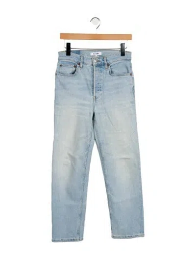 Pre-owned Re/done High-rise Straight Leg Jeans In Blue