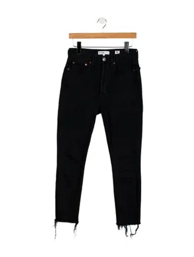 Pre-owned Re/done High-rise Straight Leg Jeans In Blue