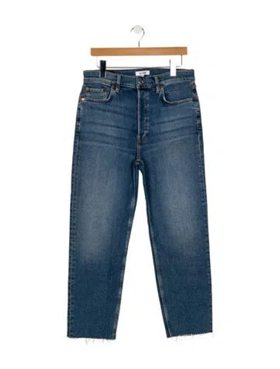 Pre-owned Re/done High-rise Straight Leg Jeans In Blue