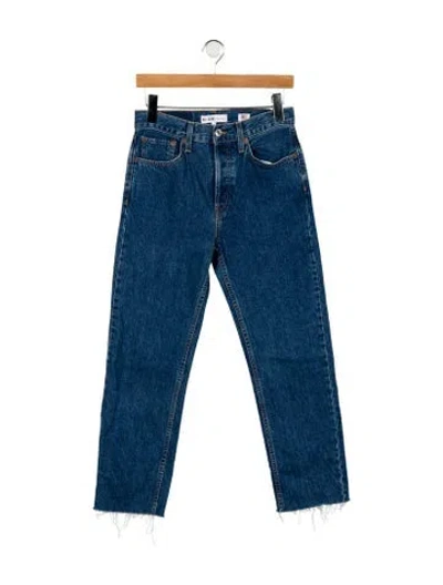 Pre-owned Re/done High-rise Straight Leg Jeans In Blue