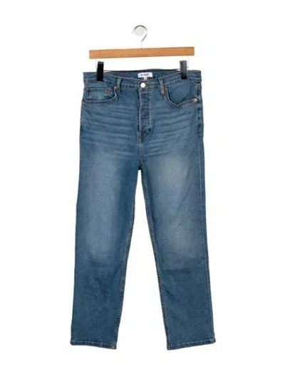 Pre-owned Re/done High-rise Straight Leg Jeans In Blue