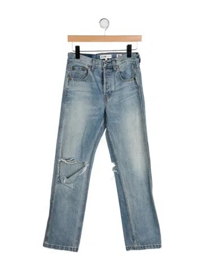 Pre-owned Re/done High-rise Straight Leg Jeans In Blue
