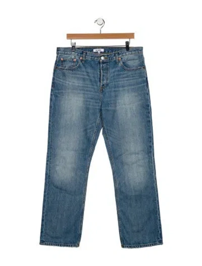 Pre-owned Re/done High-rise Straight Leg Jeans In Blue