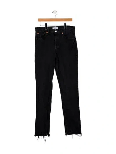 Pre-owned Re/done High-rise Straight Leg Jeans In Blue