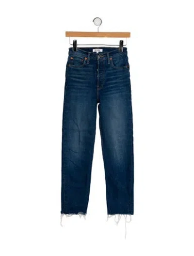Pre-owned Re/done High-rise Straight Leg Jeans In Blue