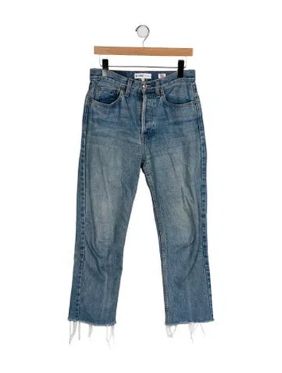 Pre-owned Re/done High-rise Straight Leg Jeans In Blue