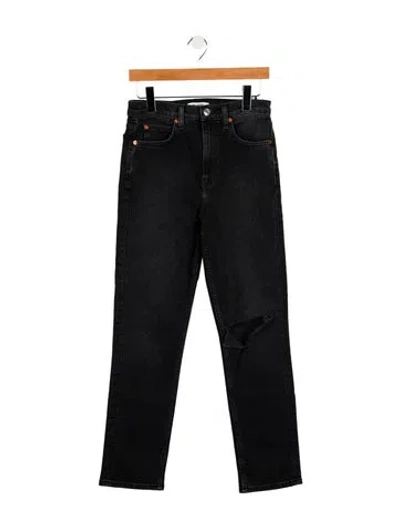 Pre-owned Re/done High-rise Straight Leg Jeans In Blue