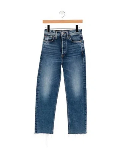 Pre-owned Re/done High-rise Straight Leg Jeans In Blue