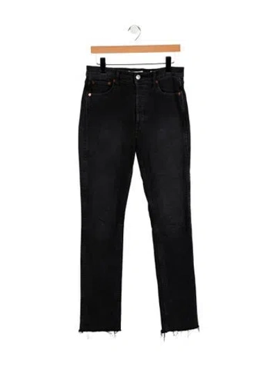 Pre-owned Re/done High-rise Straight Leg Jeans In Blue