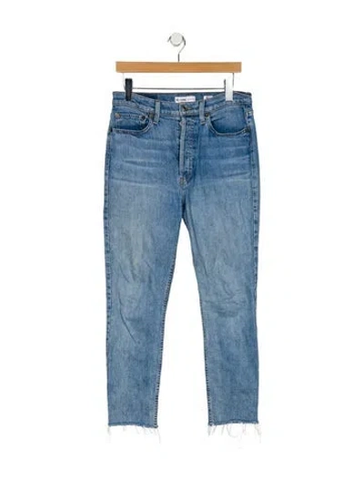 Pre-owned Re/done High-rise Straight Leg Jeans In Blue