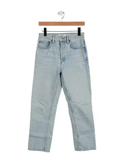 Pre-owned Re/done High-rise Straight Leg Jeans In Blue
