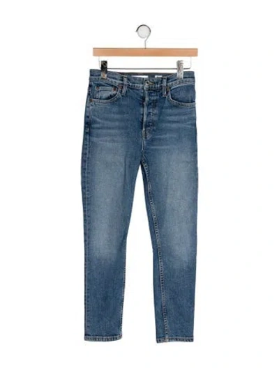 Pre-owned Re/done High-rise Straight Leg Jeans In Blue