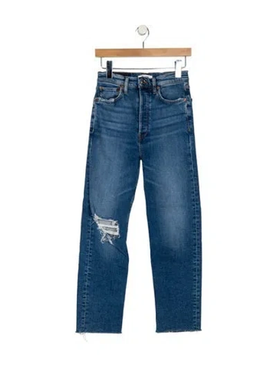 Pre-owned Re/done High-rise Straight Leg Jeans In Blue
