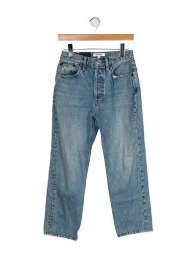 Pre-owned Re/done High-rise Straight Leg Jeans In Blue