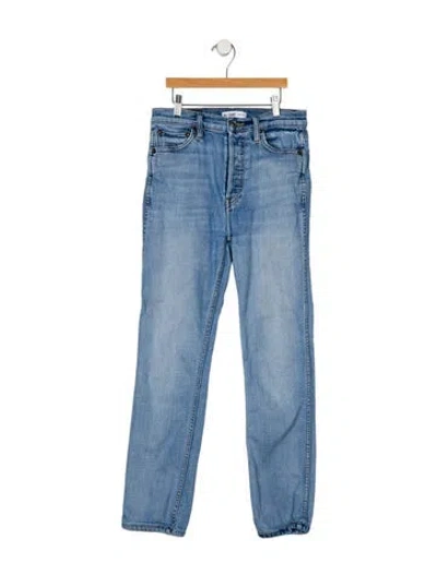 Pre-owned Re/done High-rise Straight Leg Jeans In Blue