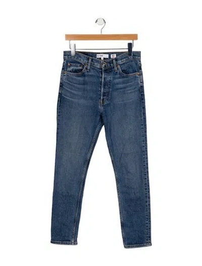 Pre-owned Re/done High-rise Straight Leg Jeans In Blue