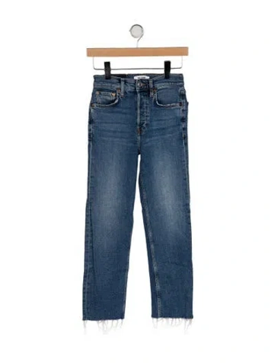 Pre-owned Re/done High-rise Straight Leg Jeans In Blue