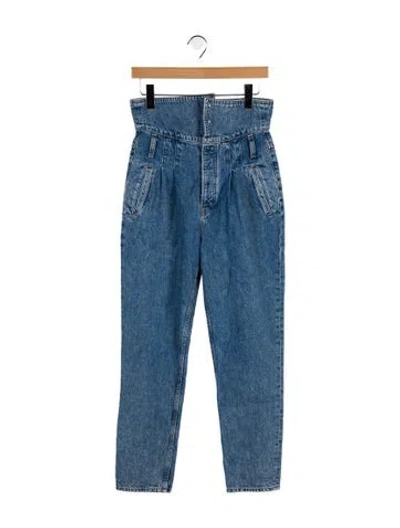 Pre-owned Re/done High-rise Straight Leg Jeans In Blue