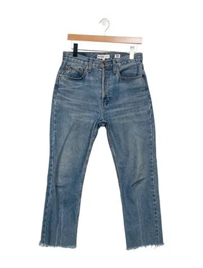 Pre-owned Re/done High-rise Straight Leg Jeans In Blue