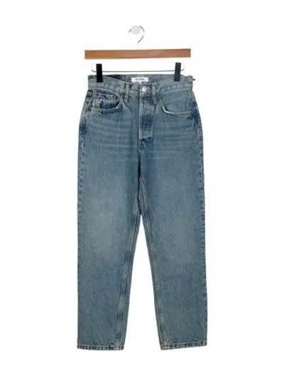 Pre-owned Re/done High-rise Straight Leg Jeans In Blue