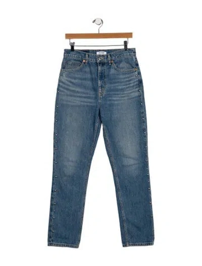 Pre-owned Re/done High-rise Straight Leg Jeans In Blue