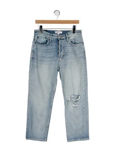 Pre-owned Re/done High-rise Straight Leg Jeans In Blue