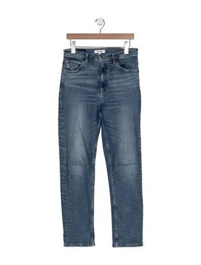 Pre-owned Re/done High-rise Straight Leg Jeans In Blue