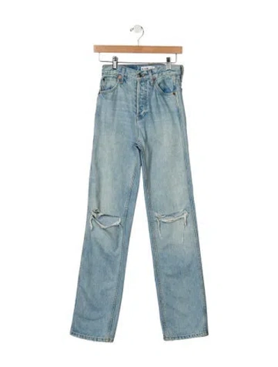 Pre-owned Re/done High-rise Straight Leg Jeans In Blue