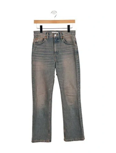Pre-owned Re/done High-rise Straight Leg Jeans In Blue