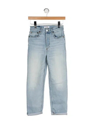 Pre-owned Re/done High-rise Straight Leg Jeans In Blue