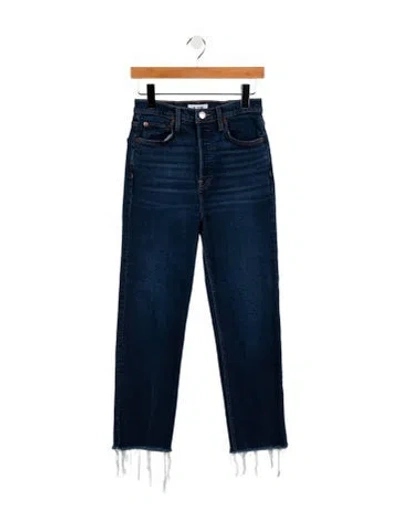 Pre-owned Re/done High-rise Straight Leg Jeans In Blue