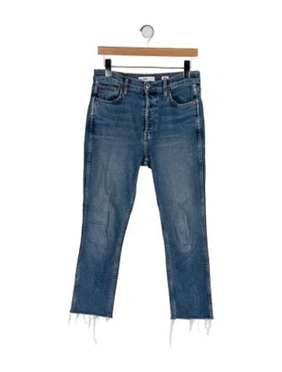 Pre-owned Re/done High-rise Straight Leg Jeans In Blue