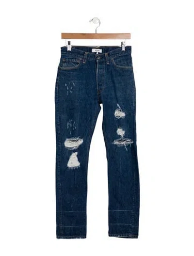Pre-owned Re/done High-rise Straight Leg Jeans In Blue