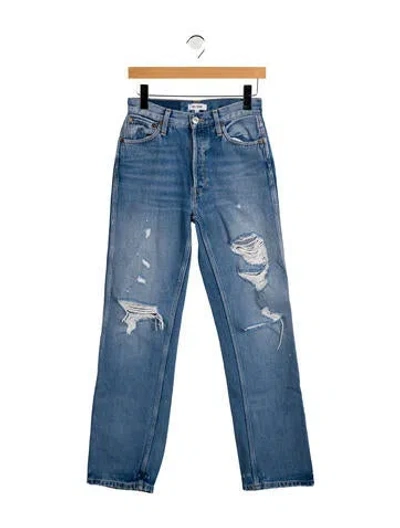 Pre-owned Re/done High-rise Straight Leg Jeans In Blue