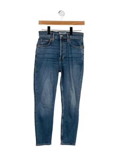 Pre-owned Re/done High-rise Straight Leg Jeans In Blue