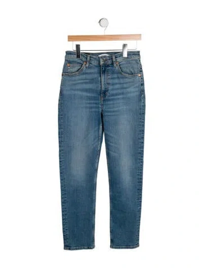 Pre-owned Re/done High-rise Straight Leg Jeans In Blue