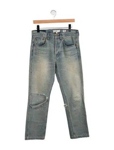 Pre-owned Re/done High-rise Straight Leg Jeans In Blue