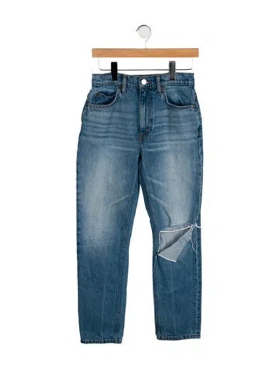Pre-owned Re/done High-rise Straight Leg Jeans In Blue