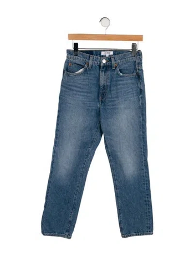 Pre-owned Re/done High-rise Straight Leg Jeans In Blue