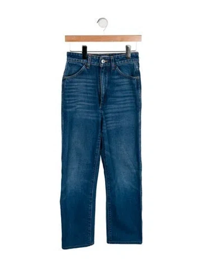 Pre-owned Re/done High-rise Straight Leg Jeans In Blue